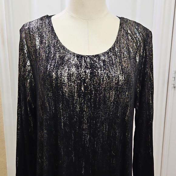 Karen Kane Elegant Black Metallic Print Maggie Dress Size Large - Picture 7 of 8